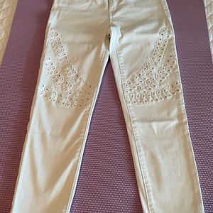 White Capri Jean, stretch, size 1